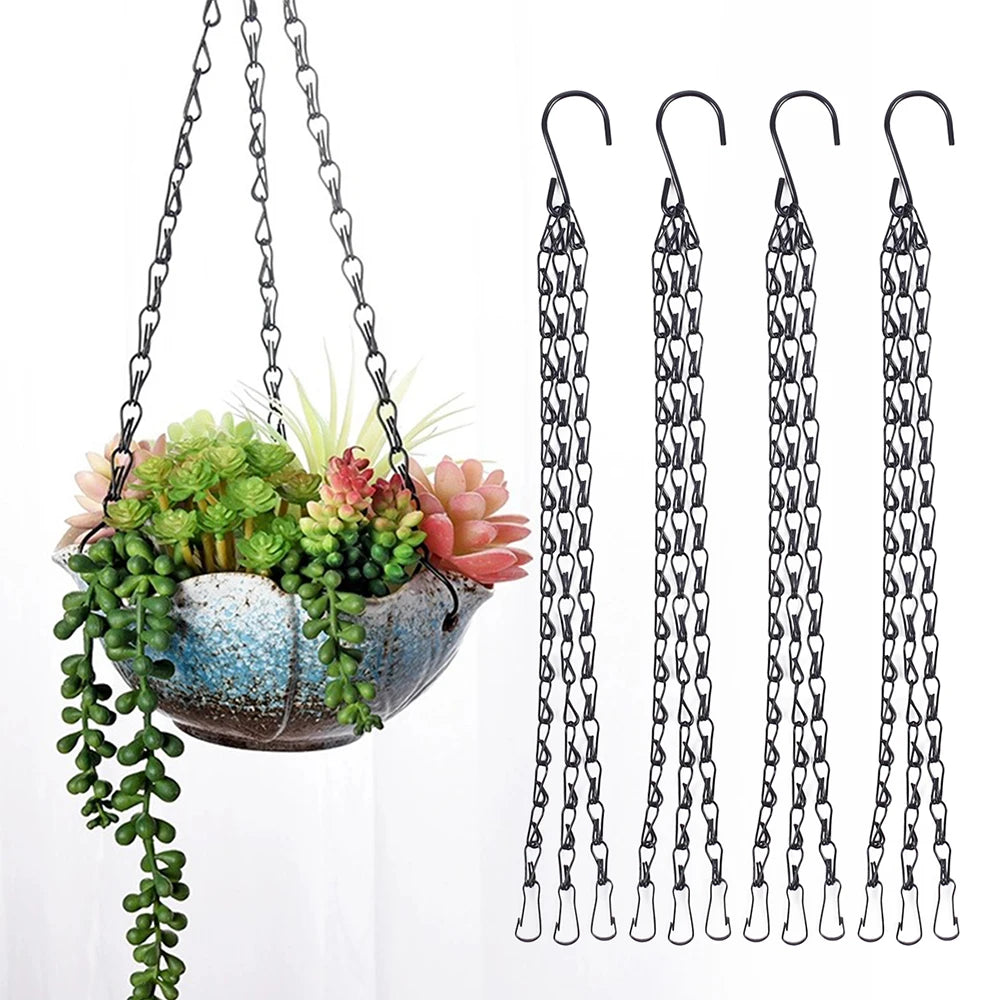 4/2Pcs Hanging Baskets Chains with Hooks 18 Inch Flower Plant Pot Replacement Chain Hanger for Bird Feeders Lanterns Ornaments Zpaxo