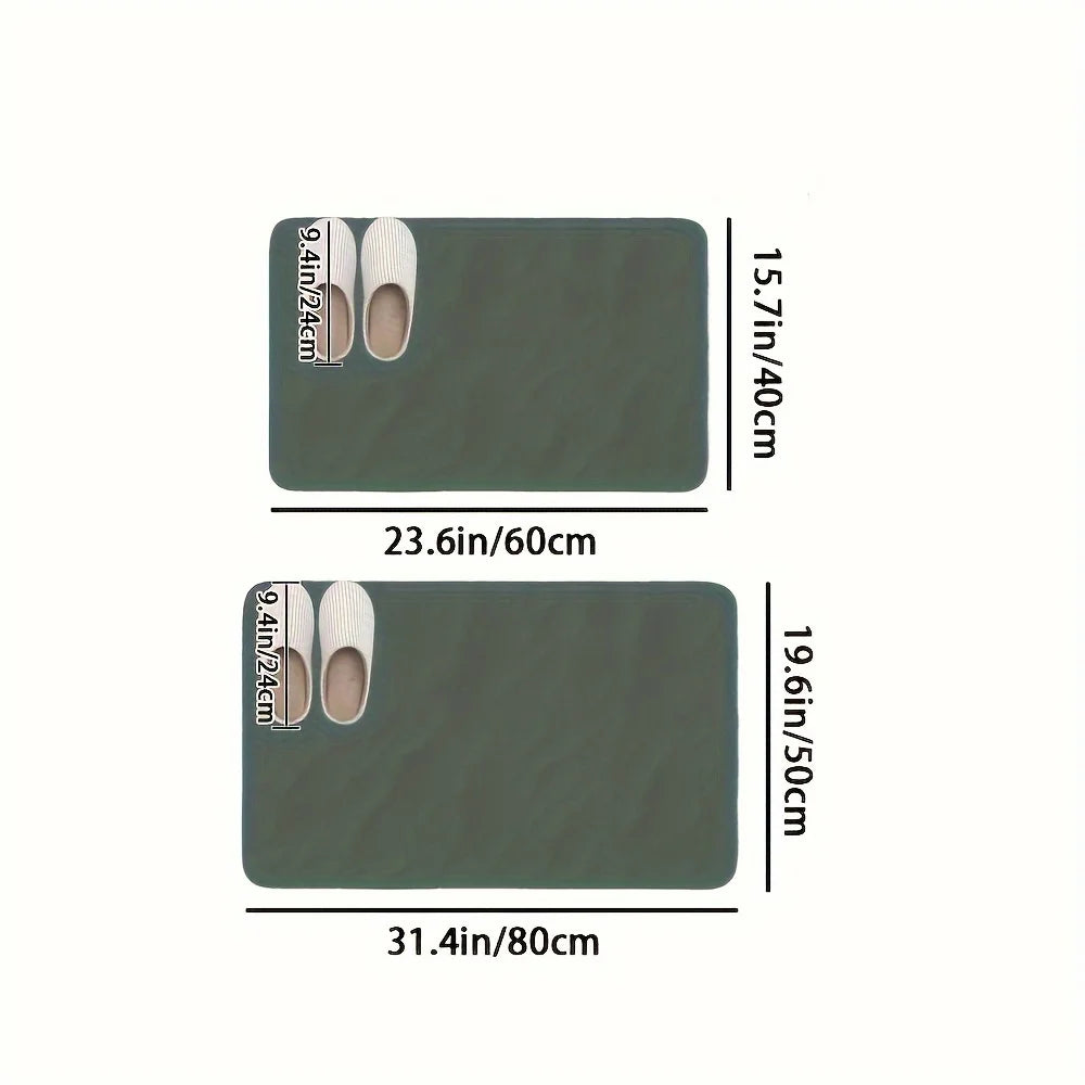 Diatomite Bath Mat – Quick-Dry Non-Slip Super Absorbent Diatomite Bath Mat Zpaxo