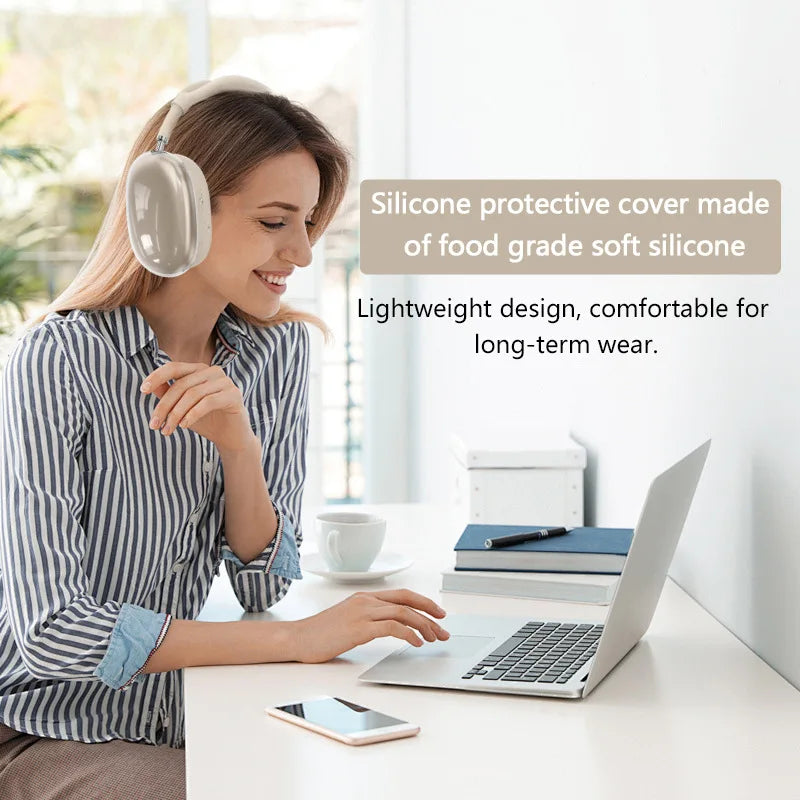 3 in 1 Clear Soft TPU Silicone Skin Protector Ear Cups Case for Airpods Max Airpodmax Anti Scratch Headphones Cover Accessories Zpaxo