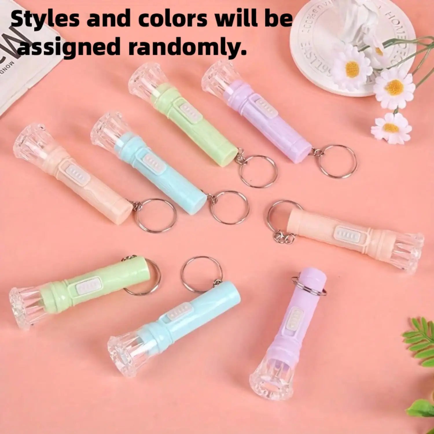 10 20 LED Flashlight Keychain Portable Plastic Key Ring Toy Will Be