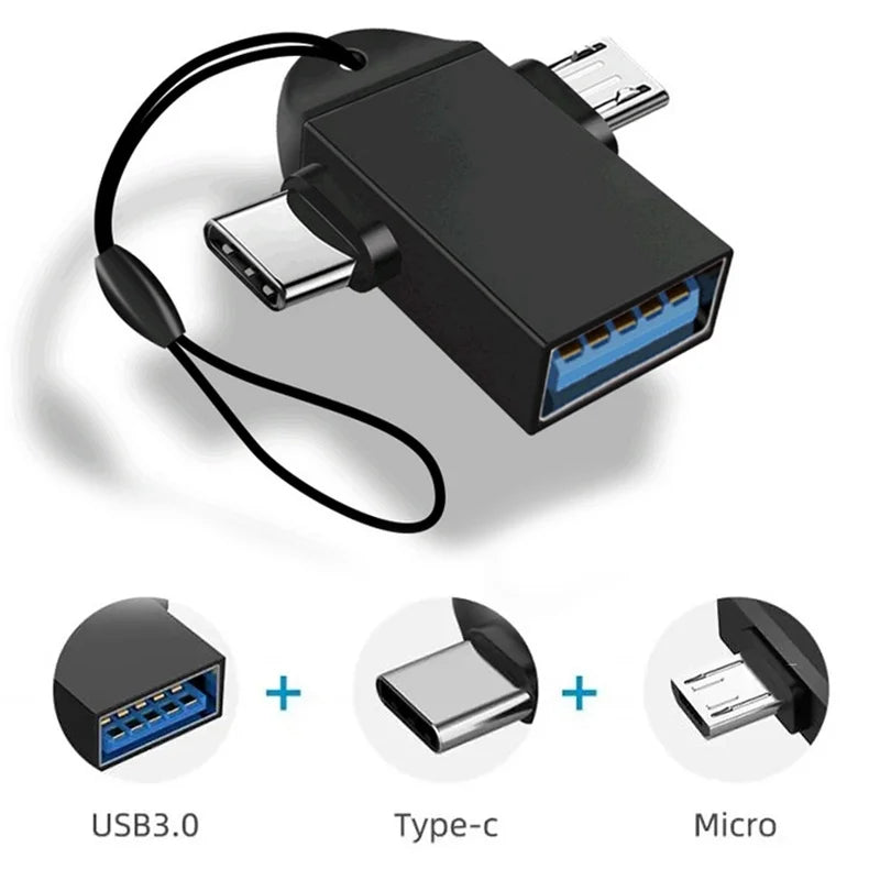 1 Multi-function OTG Adapter USB Female Micro Male TYPE-C Connector