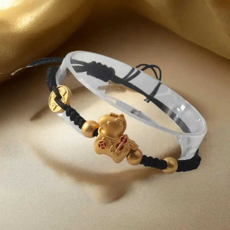 Exquisite 2026 Horse Zodiac Year Braided Rope Bead Bracelet Chinese Zpaxo
