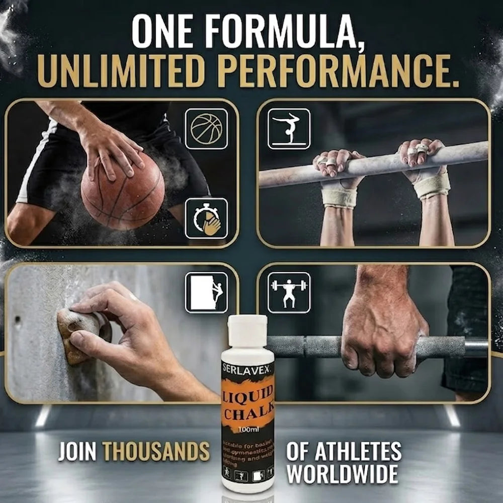 SERLAVEXA Liquid Chalk 100ml/50ml/30ml Professional Anti-Slip Magnesium Powder for Weightlifting Gym Basketball Climbing Zpaxo