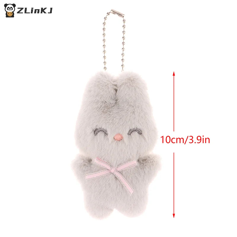 ▶1PCS Cute Rabbit Plush Keychain Cartoon Bunny Pendant Soft Stuffed Doll for Kids Backpack Bag Decorative Toy Zpaxo