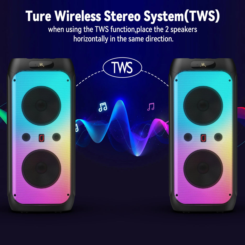 Karaoke Machine Adults Big Party Speaker 500W Peak Power Wireless PA