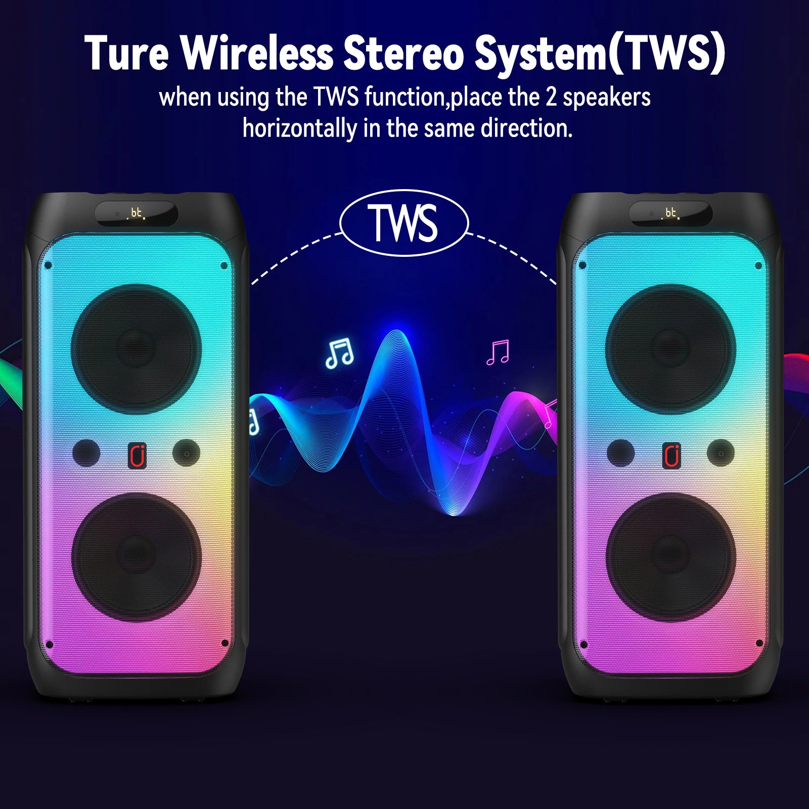Karaoke Machine Adults Big Party Speaker 500W Peak Power Wireless PA