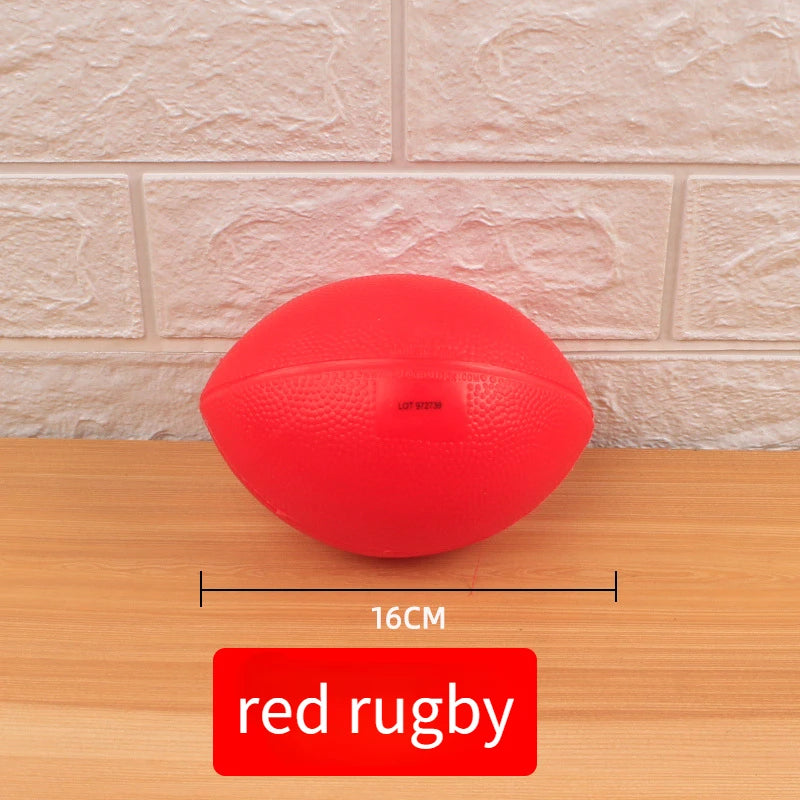 Toy Rugby Children and Teens PVC Inflatable Elastic Toy Ball Sports Sporting Goods Kindergarten Training Prizes FootballAmerican Zpaxo red 16cm