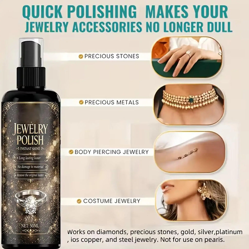 Jewelry Polishing Spray Silver Gold Gemstone Cleaner Shine Restorer