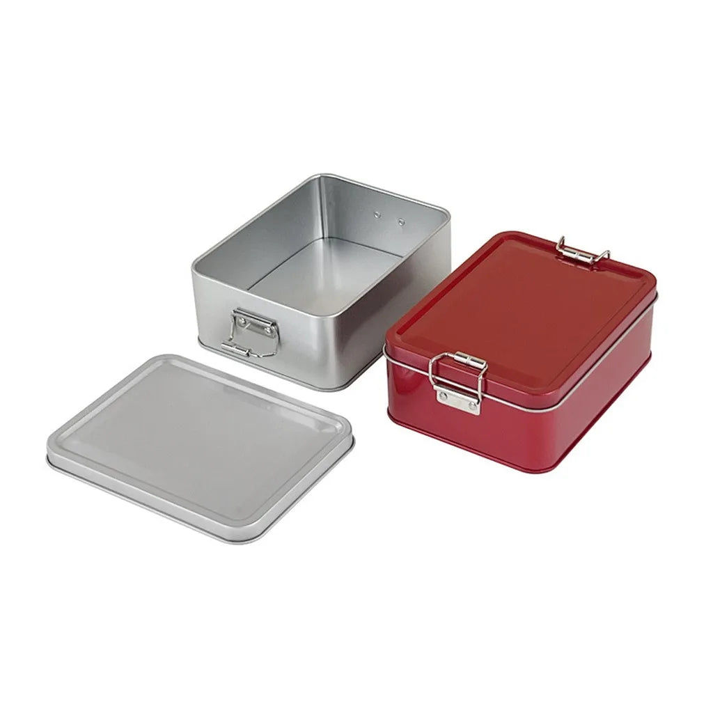 Rectangular Tinplate Storage Box with Lid & Buckle | Gift Tin