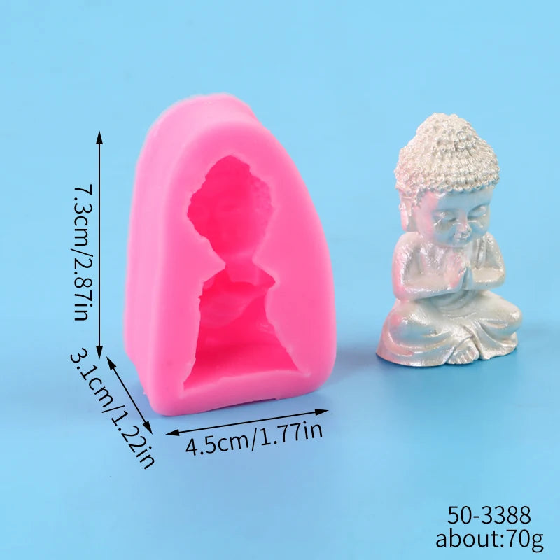 Buddha Silicone Candle Mold 3D Aromatherapy Handmade Soap Wax Clay Gypsum Candles Ornament Craft Making Mold Zpaxo 50-3388-A