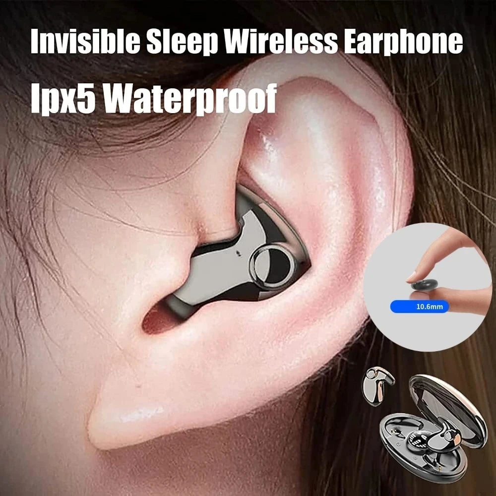 Invisible Sleep Wireless Earphone TWS Bluetooth 5 3 Headphones Hidden
