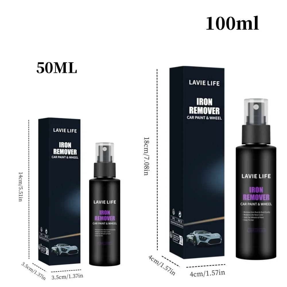 50/100ml Paint Rust Inhibitor Paint Rust Remover Derusting Spray Car Rust Removal Spray Car Wheel Hub Rust Remover Accessories Zpaxo