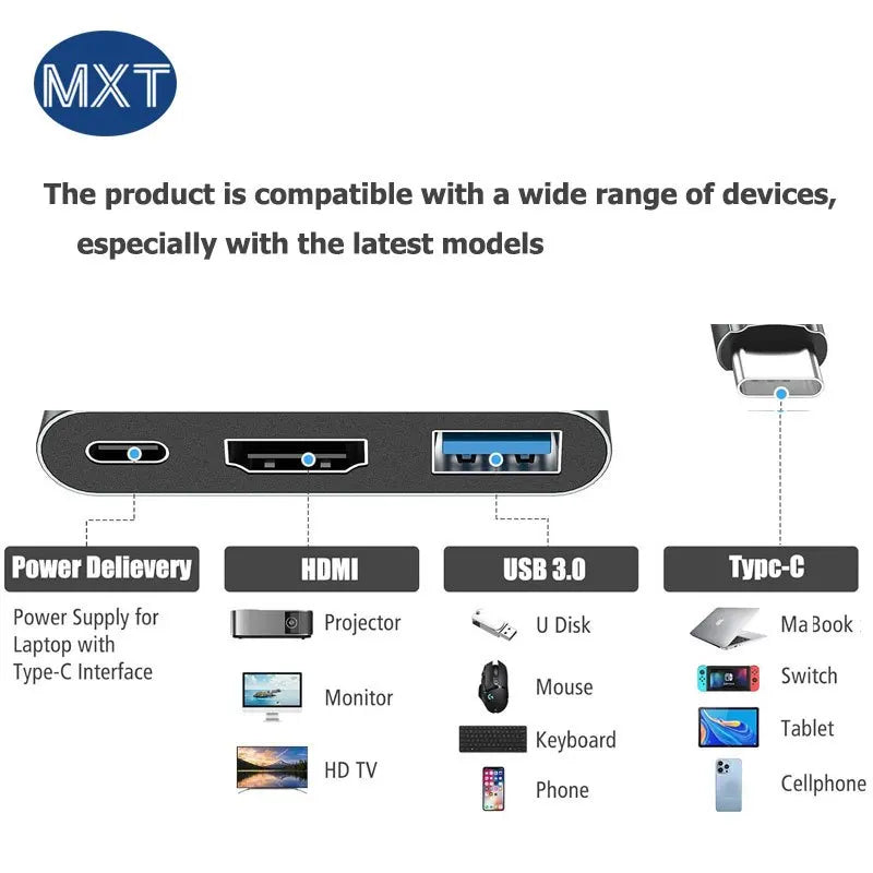 Type-c 30HZ HDTV Adapter USB C 4K HDMI 3 0 100W PD Charging Connect