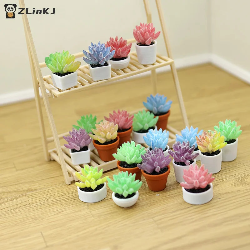 ▶5Pcs Simulation Mini Potted Plants Model Dollhouse Bonsai Decoratio Dollhouse Micro Landscape Garden Desktop Ornament Zpaxo