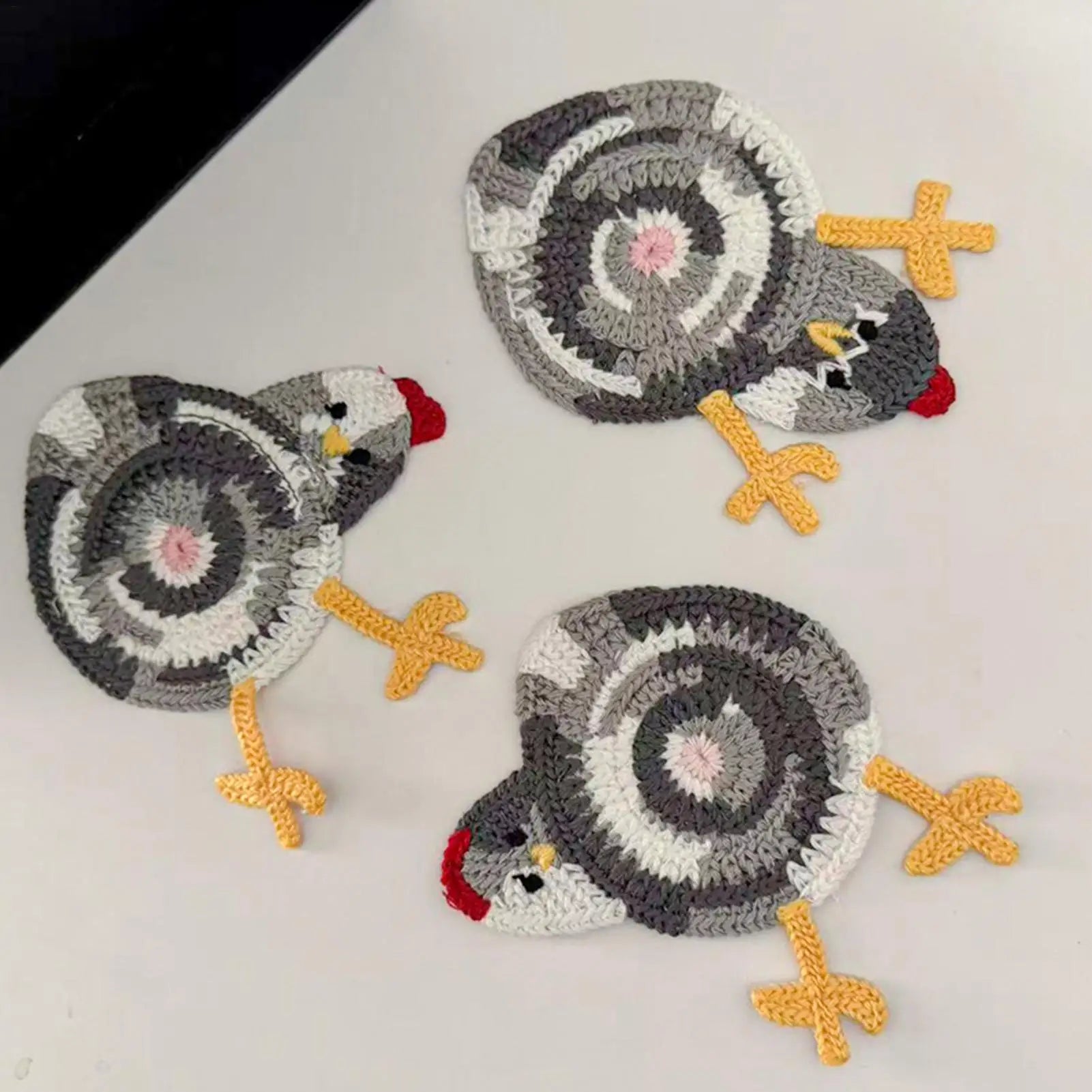 Chicken Coasters Heat Resistant Absorbent Drink Coaster Crochet