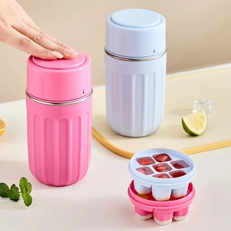 One Click Press To Defrost 304 Ice Making Cup, Ice Tray Beverage, Soda Ice Tray, Outdoor Fitness Cooling Coffee Cup Zpaxo