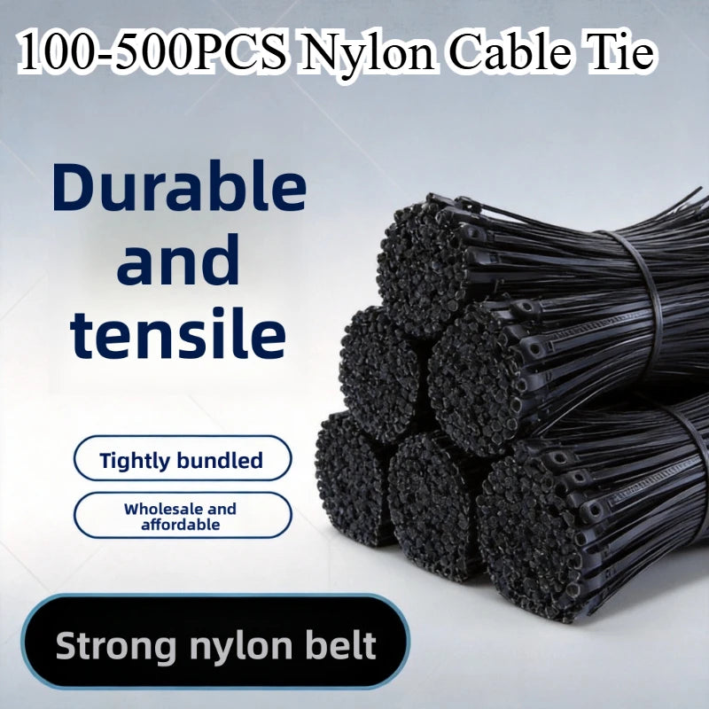 Electrician’s Cable Ties Nylon Cable Tie Self-locking Nylon Cable Tie Heavy Duty Cables Fastening Ring Loop Hardware Organizer Zpaxo