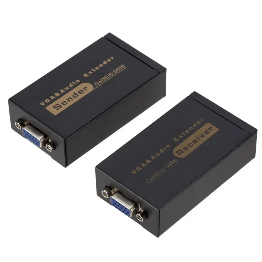 VGA RJ45 100M Video Audio Extender Signal Amplifier Cat5 6 Zpaxo