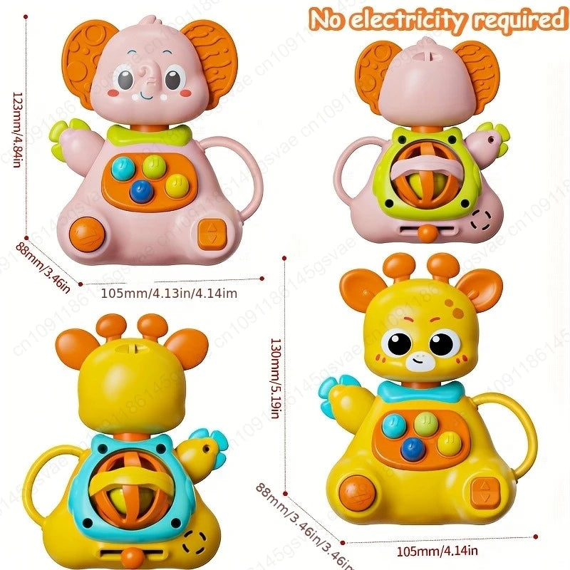 Dutora Baby Rattle Toy – Elephant & Deer ABS Plastic, Ages 0–3 Baby Rattle Toy Zpaxo