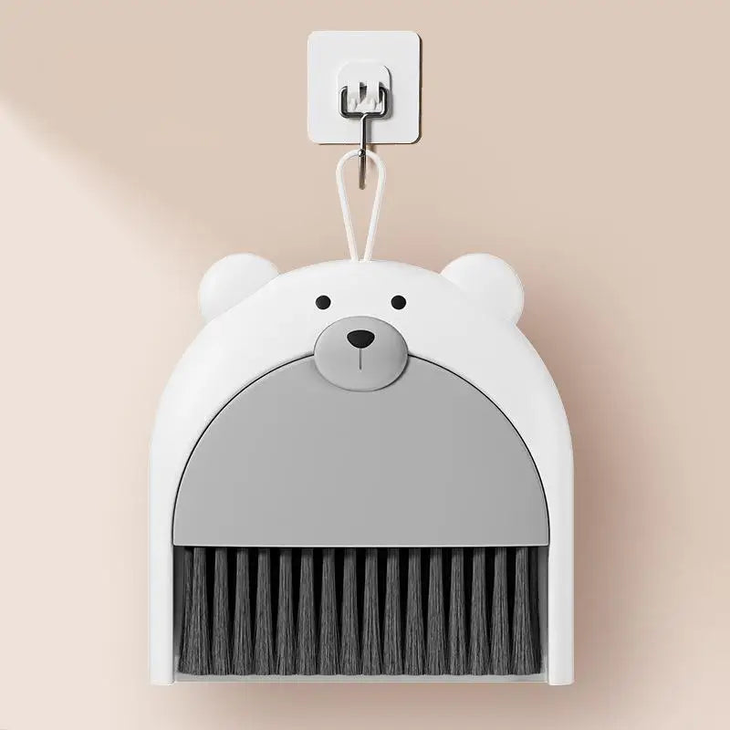 1 Piece Of Desktop Mini Broom With Dustpan Set, Cartoon, Cute Little Broom, Desktop, Keyboard, Window, Corner, Home Cleaning Zpaxo Light Grey