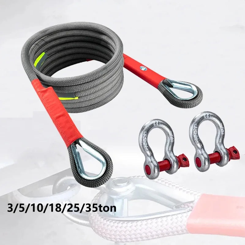 Car Tow Strap 3M 5Tons Outdoor Emergency Tow Ropes Off Road 4x4 Accessories Nylon Emergency Rescue Trailer Straps Pulling Ropes Zpaxo
