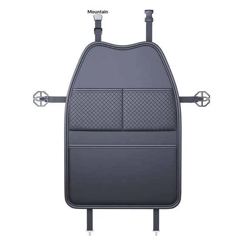 PU Leather Car Seat Back Protector with Pockets & Tablet Holder