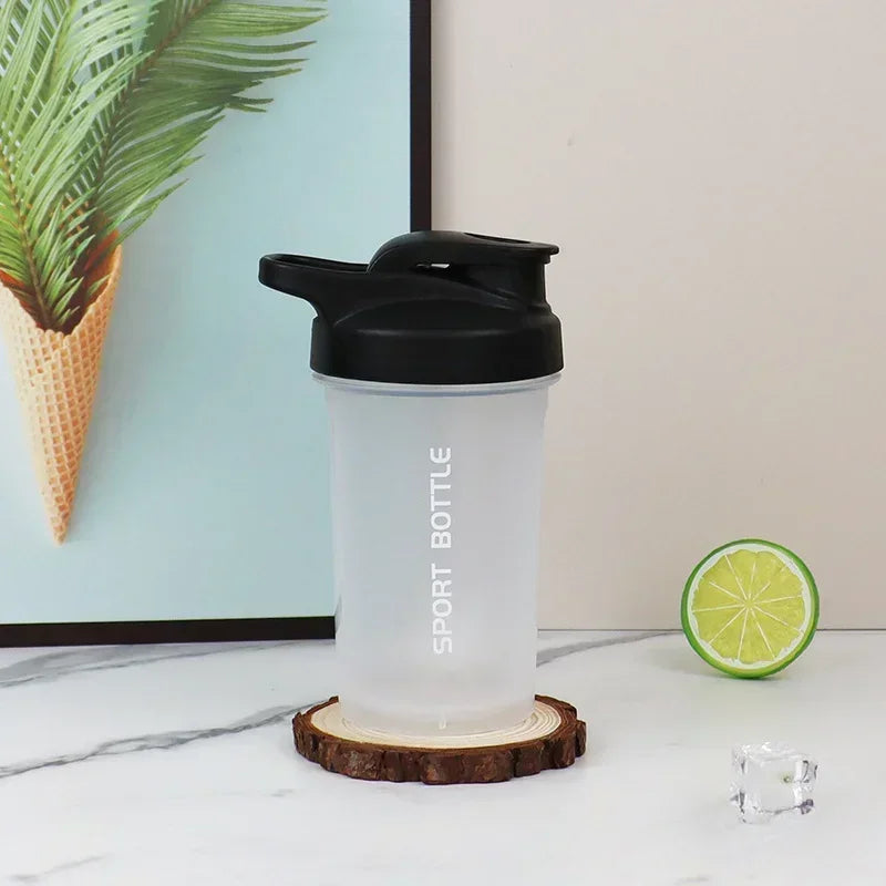 300ml Portable Outdoor Protein Powder Shaker Bottle Leak Proof Water Bottle for Gym Fitness Training Sport Mixing Cup with Scale Zpaxo black transparent