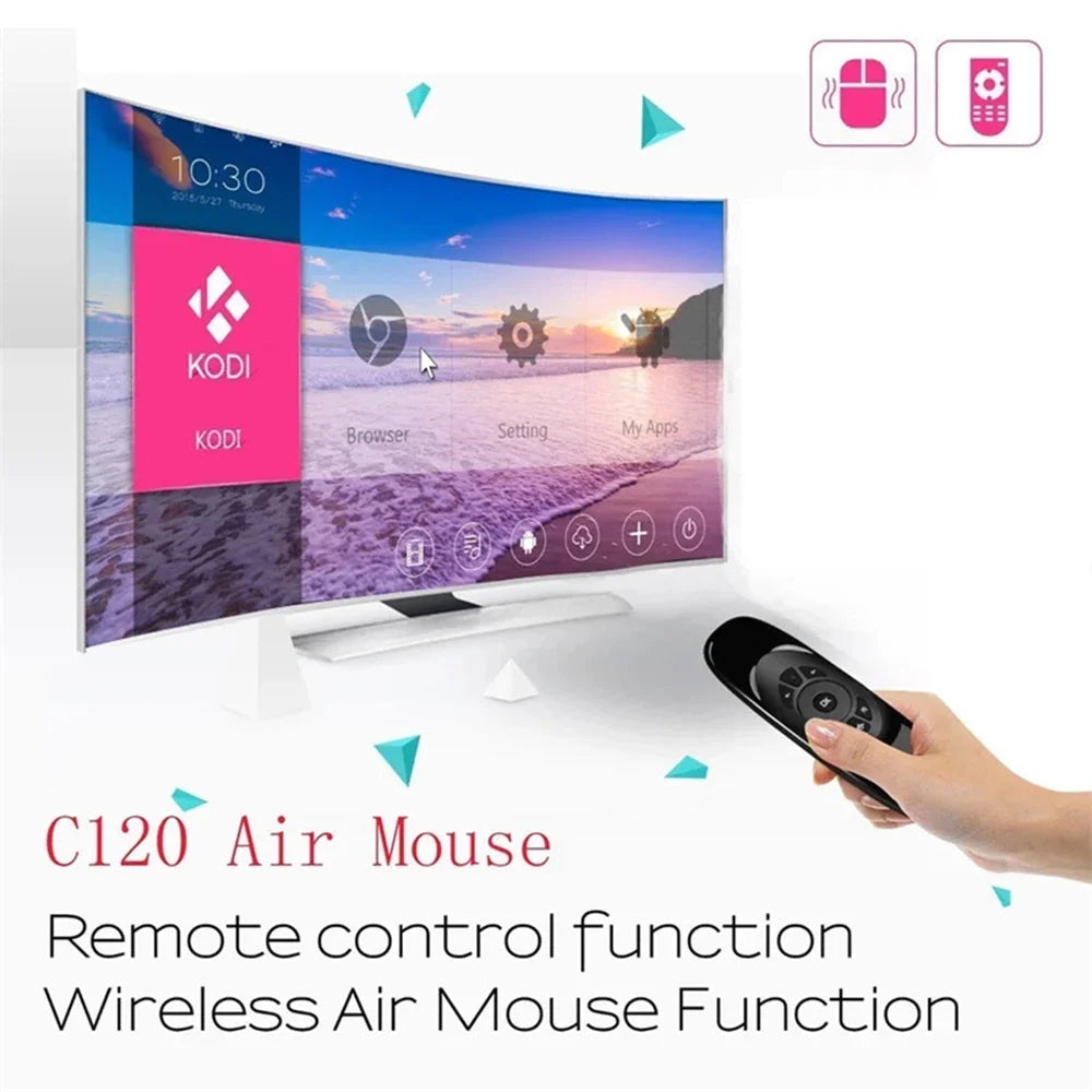 C120 Air Mouse RF Remote Control Colorful Light Wireless Keyboard Zpaxo
