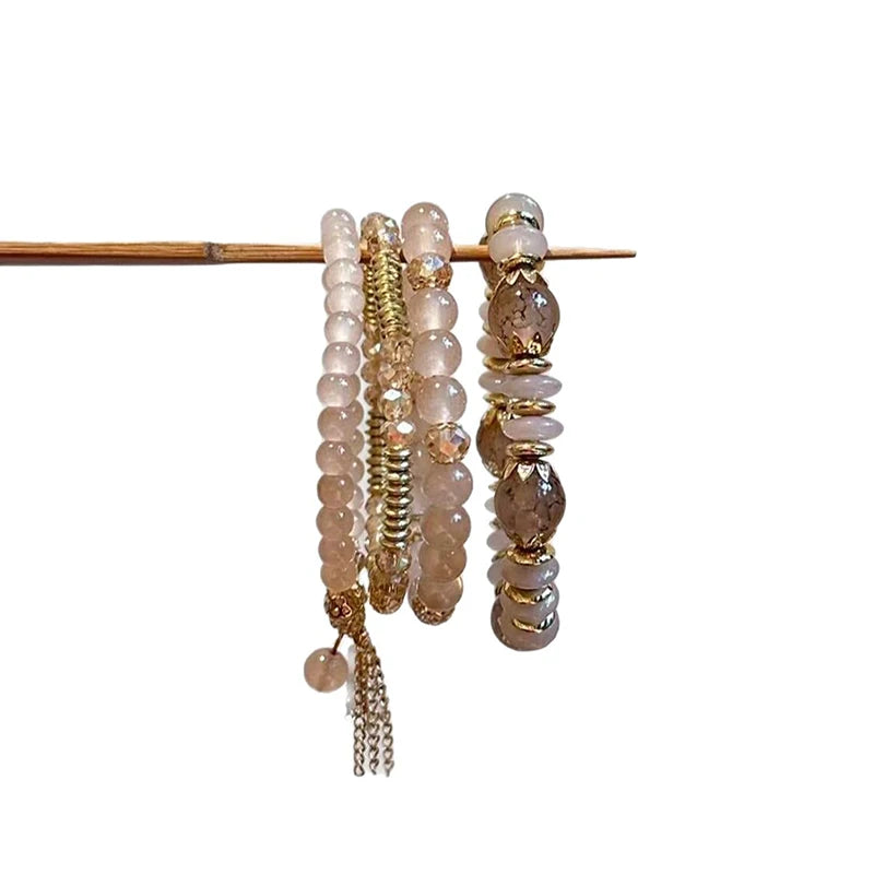 Vintage Bracelets Four-piece Exquisite Fashion Natural Stone Bracelet Zpaxo OneSize
