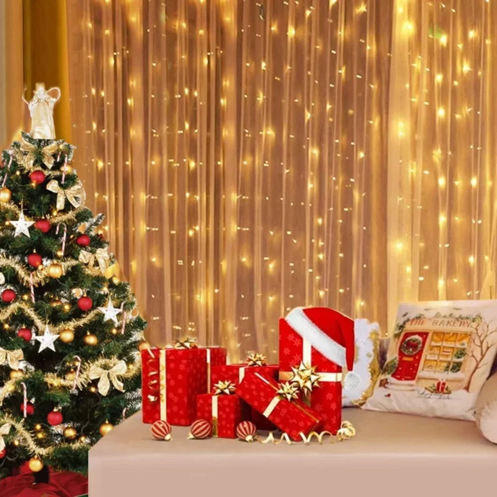 300 LED Curtain String Lights – USB, Remote & 8 Modes | 3×3M