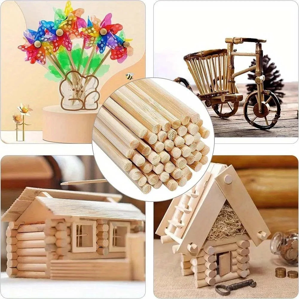 20pcs Wooden Craft Sticks – Fan, Wig & DIY Projects Wooden Craft Sticks Zpaxo
