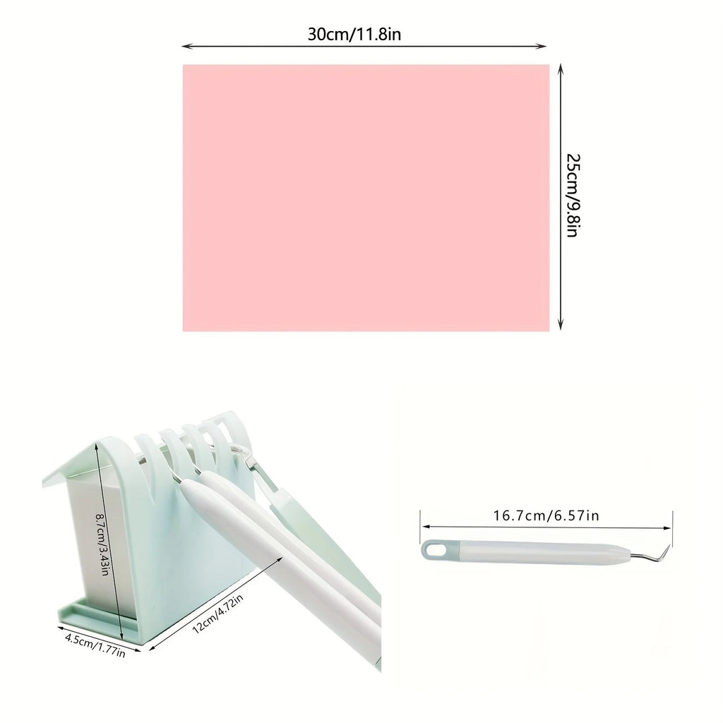Heat Press Accessories, Perfect Transfer Bundle with 1 pc Hook Weeder, 1 pc Shredded Vinyl Collection Box, 20 sheets of heat tra Zpaxo
