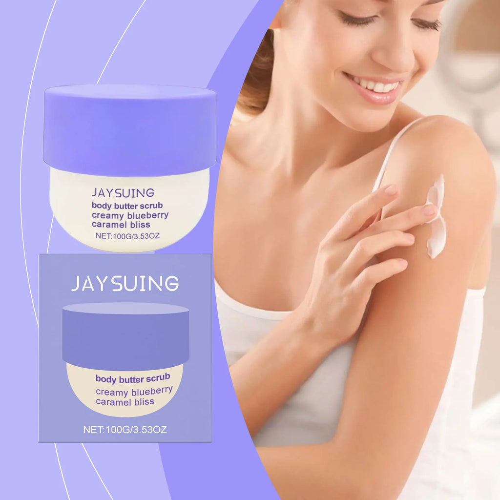Jaysuing Blueberry Caramel Body Scrub – Exfoliating & Moisturizing Body Scrub Zpaxo