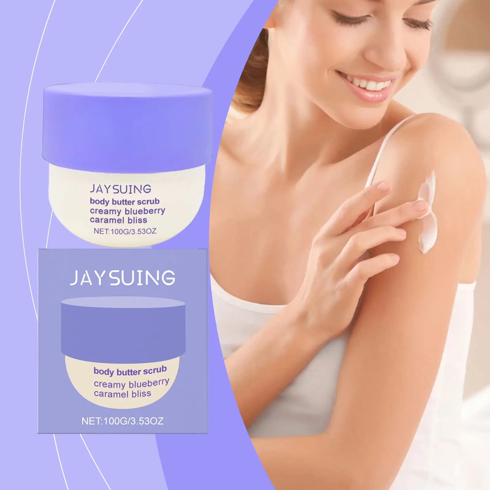 Jaysuing Blueberry Caramel Body Scrub – Exfoliating & Moisturizing Body Scrub Zpaxo