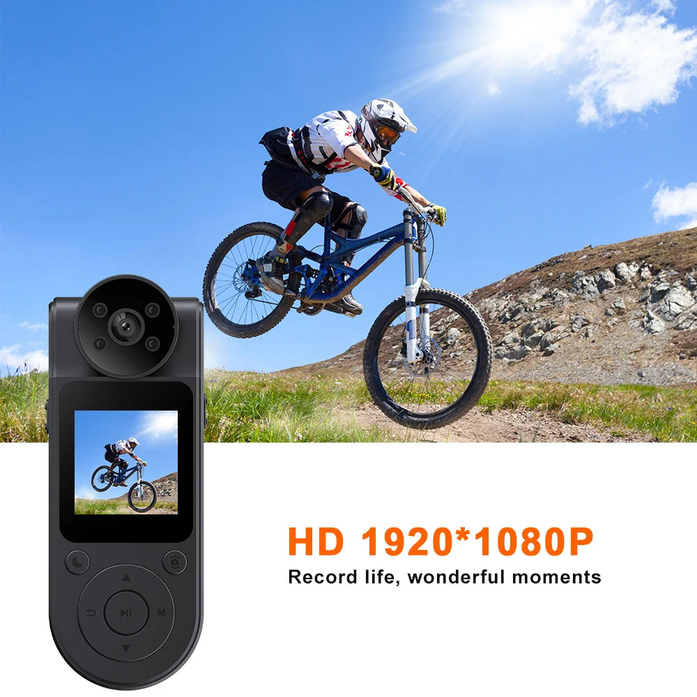 HD 1080P Mini Camera Bodycam 180° Adjustable Sports DV Camera Outdoor Law Enforcement Recorder Wifi Hotspot Night Vision Cam Zpaxo
