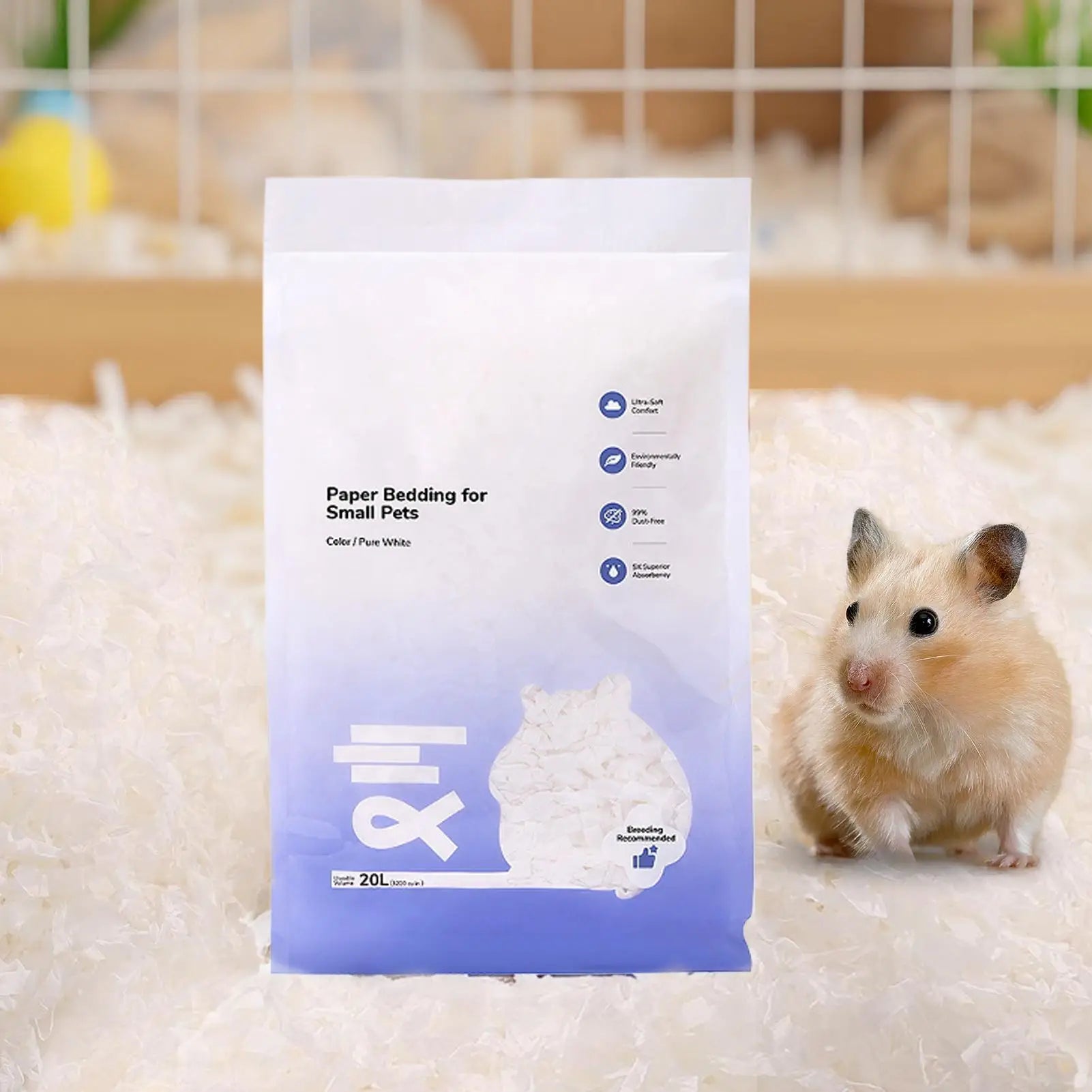 Small Pet Bedding Hamster Paper Cotton Odor Control Water Absorption