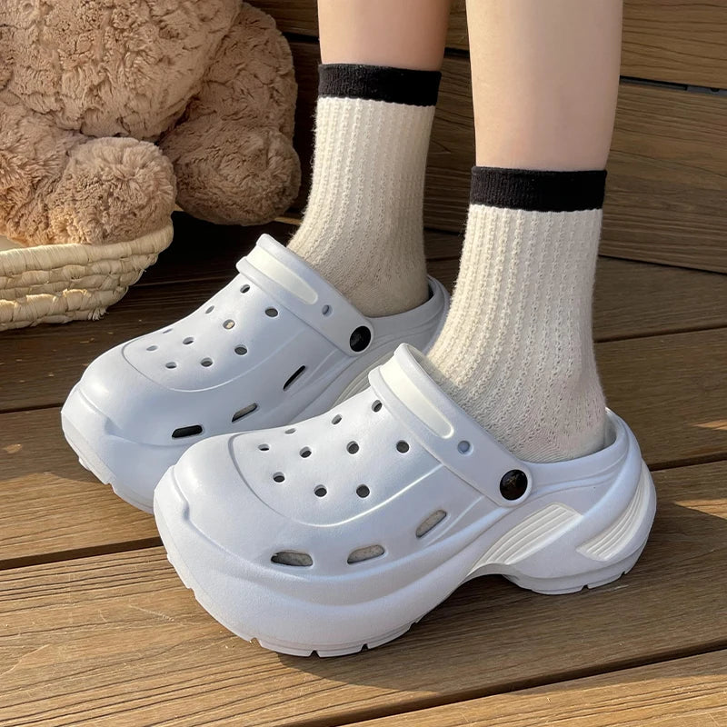 Chunky Platform Clogs Sandals Women 2026 Summer Soft Thick Bottom