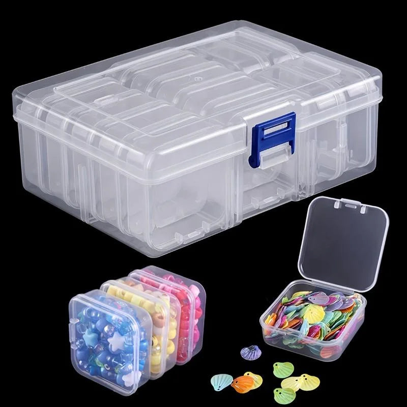 CM12 14 15 30 Grid Beaded Storage Box Nail Art Jewelry Earring Seed