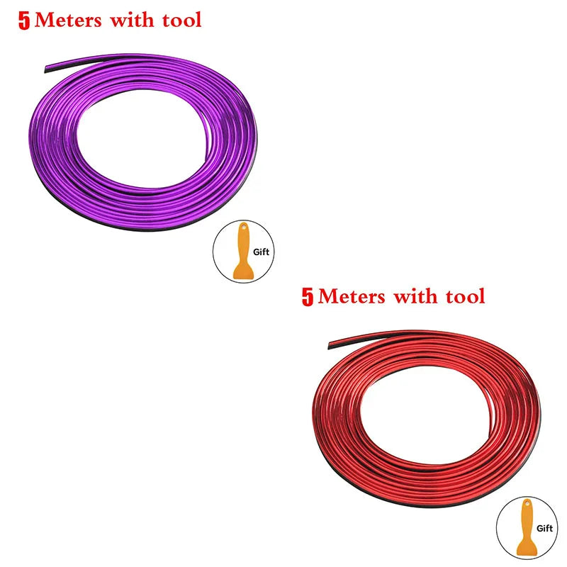 5M Flexible Car Interior Trim Strips – Dashboard & Door Moulding