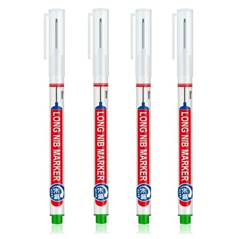 Deep Hole Long Nib Head Markers Metal Perforating Pen Waterproof Zpaxo Green 4Pcs