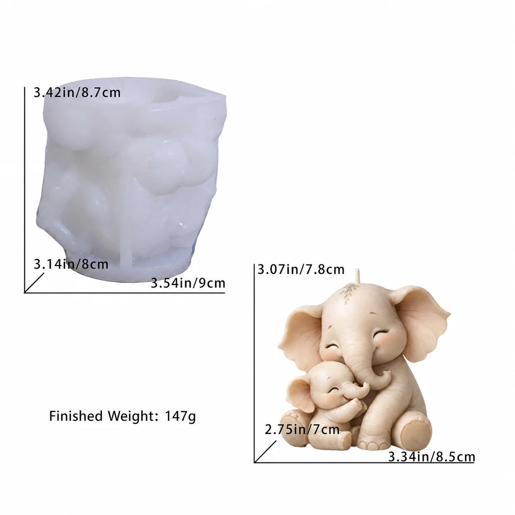 3D Elephant Silicone Mold – Candle, Resin & Epoxy Crafts