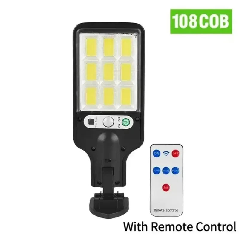 COB Solar Wall Light – Motion Sensor, 3 Modes, Waterproof