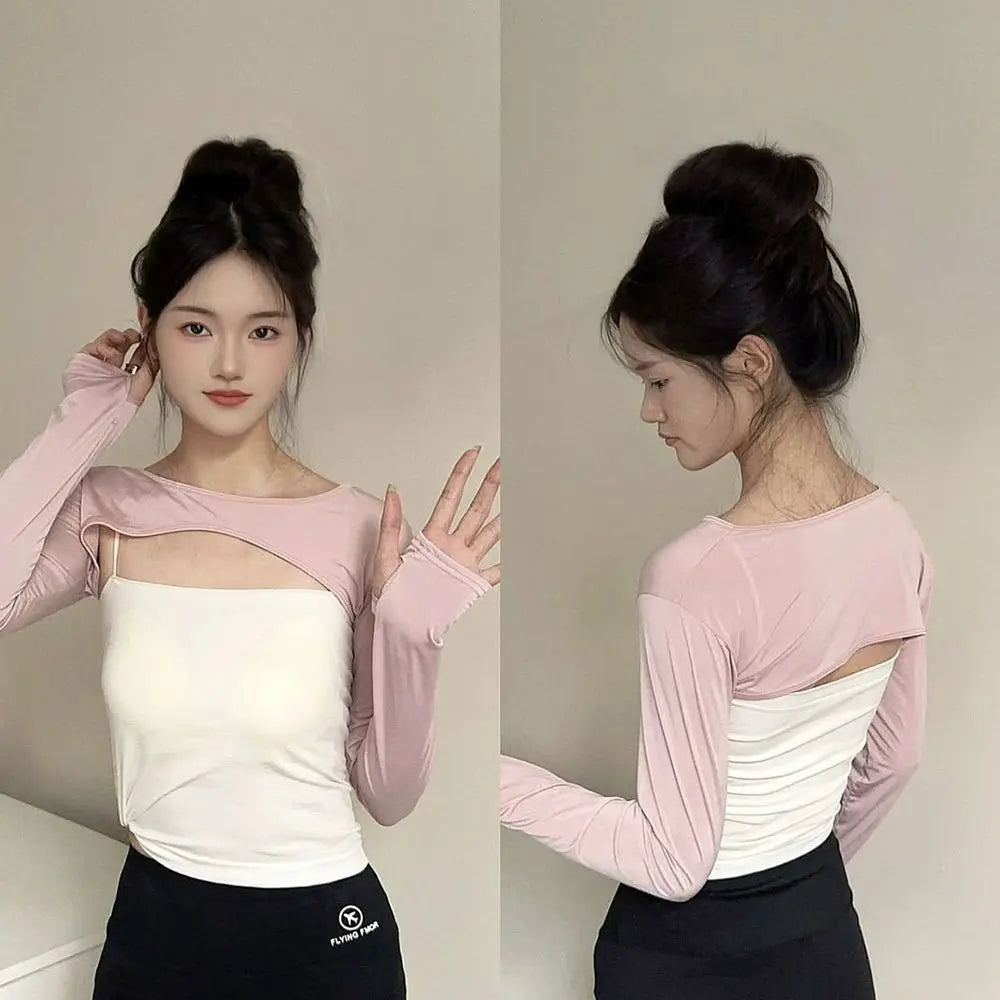 UV Protection Elastic Raglan Sleeve Shawl Sun Protection Thin Summer Yoga Exercise Shawl Breathable Ice Silk Arm Sleeves Zpaxo