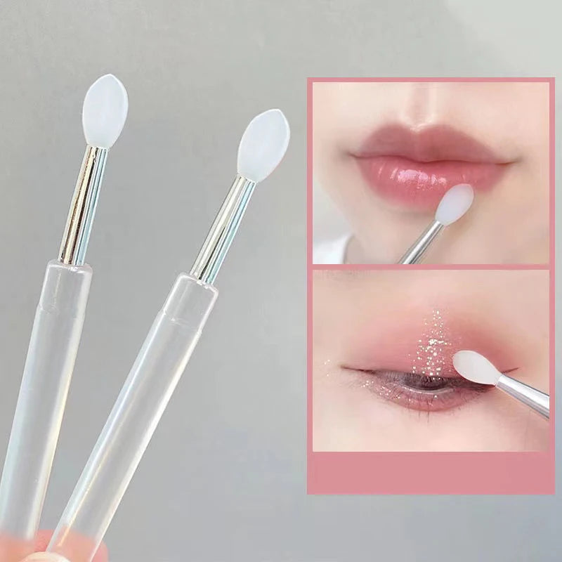 Silicone Lip Mask Brushes (Transparent/Pink)- Portable Lip Scrub Applicator, Soft Silicone Tip for Lip Balm/Lip Mask Zpaxo