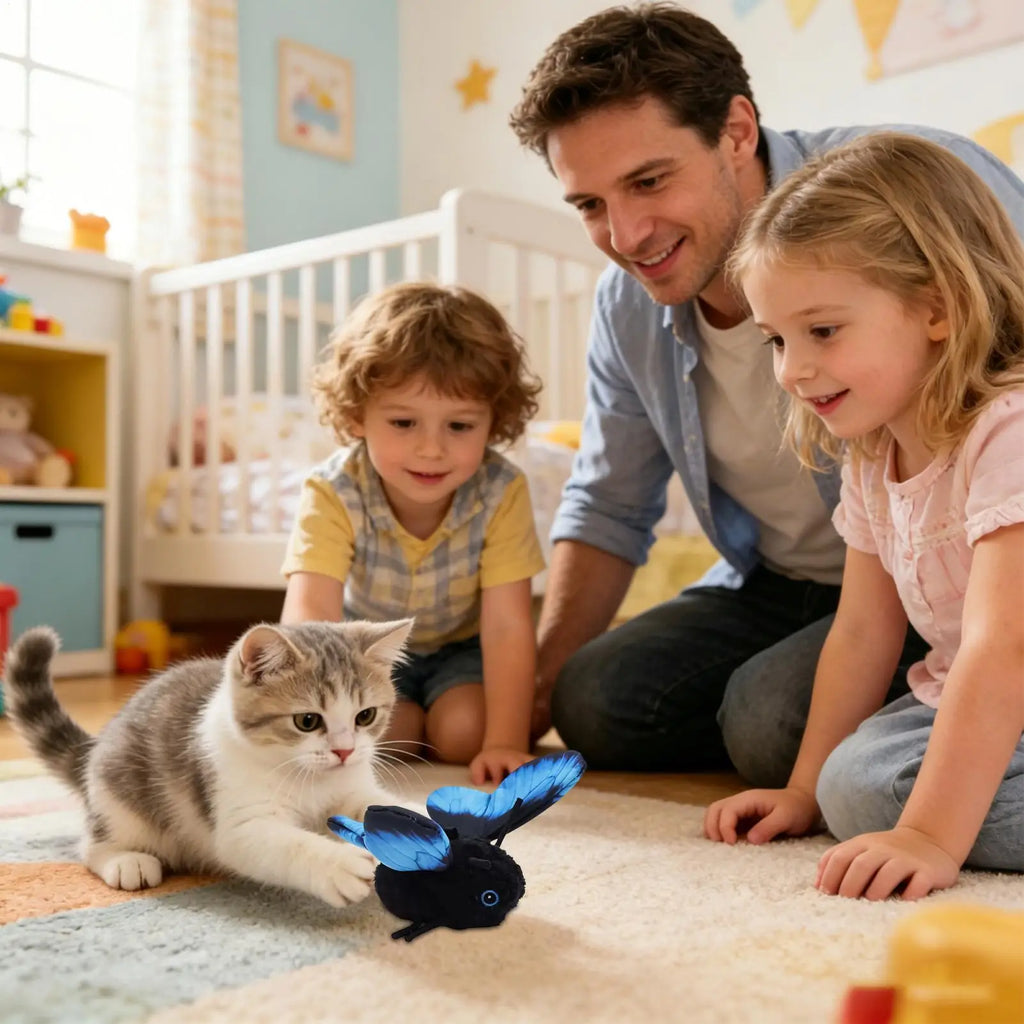 Automatic Cat Toy Mental Physical Exercise Easy Mount Pet Teaser Cat Toy Butterfly For Small Medium Large Breeds Living Room Zpaxo