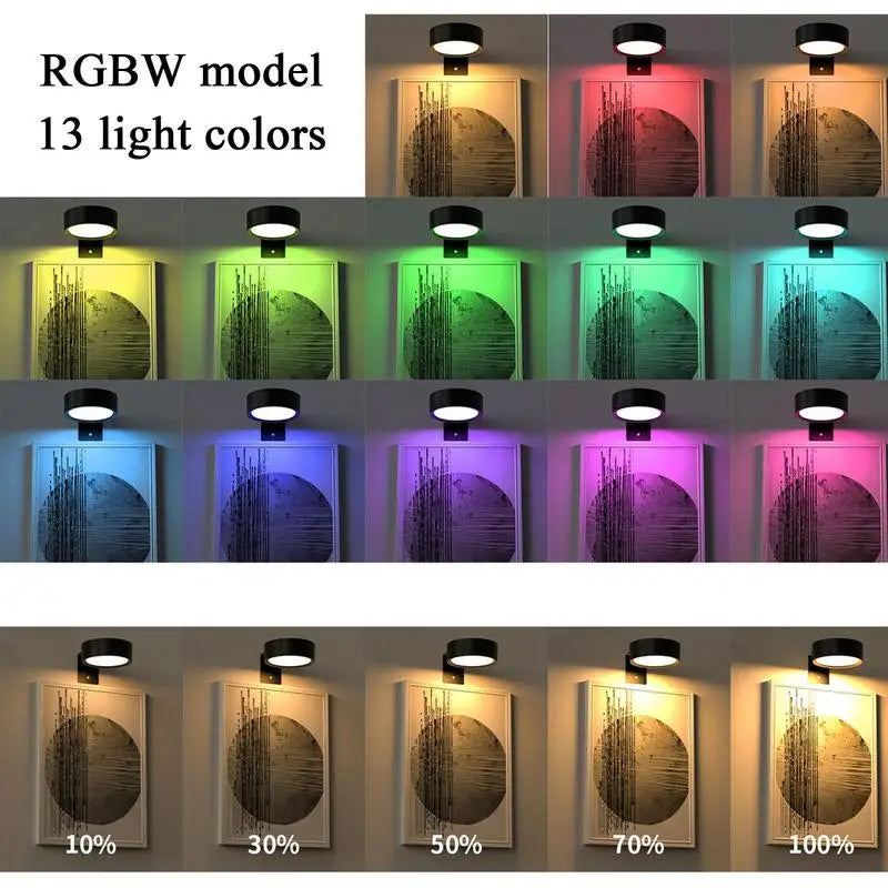 LED Magnetic Wall Sconce Lights Mounted Lamp Remote Control 13-Color