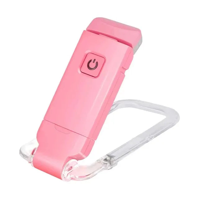 USB Rechargeable LED Book Reading Light Dimmable Night Lights Clip Portable PC Lamp Body Blue/White for Bedroom & Living Room Zpaxo Pink Pink USB Plug|China Mainland