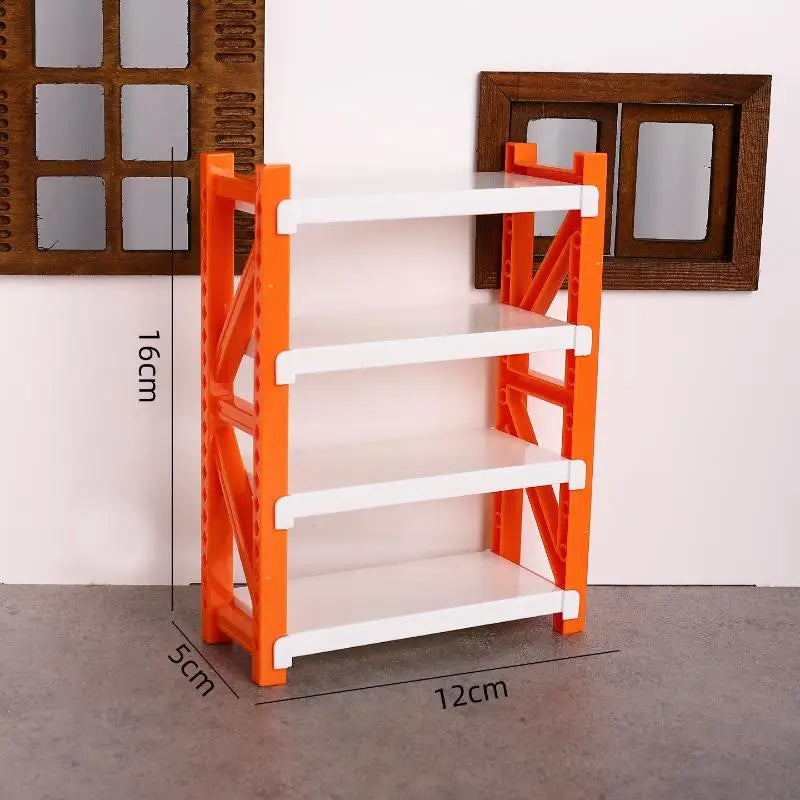 1 12 Scale Dollhouse Simulation Storage Shelves Warehouse Racks Model Zpaxo Orange