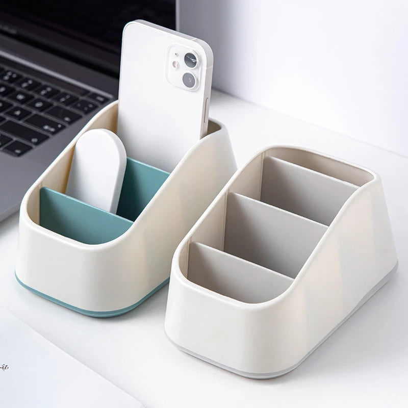 Remote Control Holder 4 Slot Desktop Storage Box Tv Phone Trapezoidal