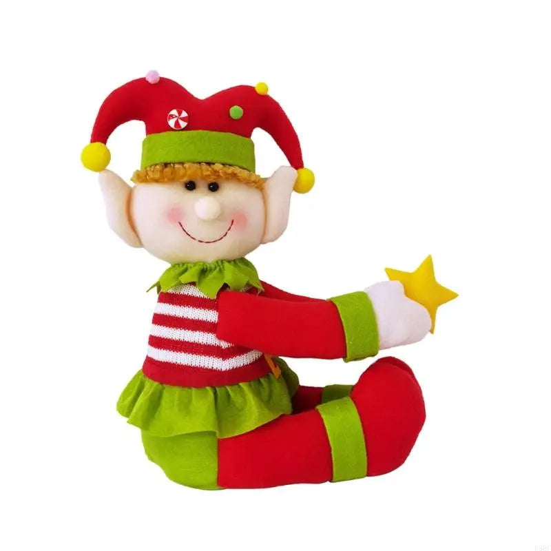 Holiday Themed Knitted Santa Snowmans Tree Toppers Star Fabric